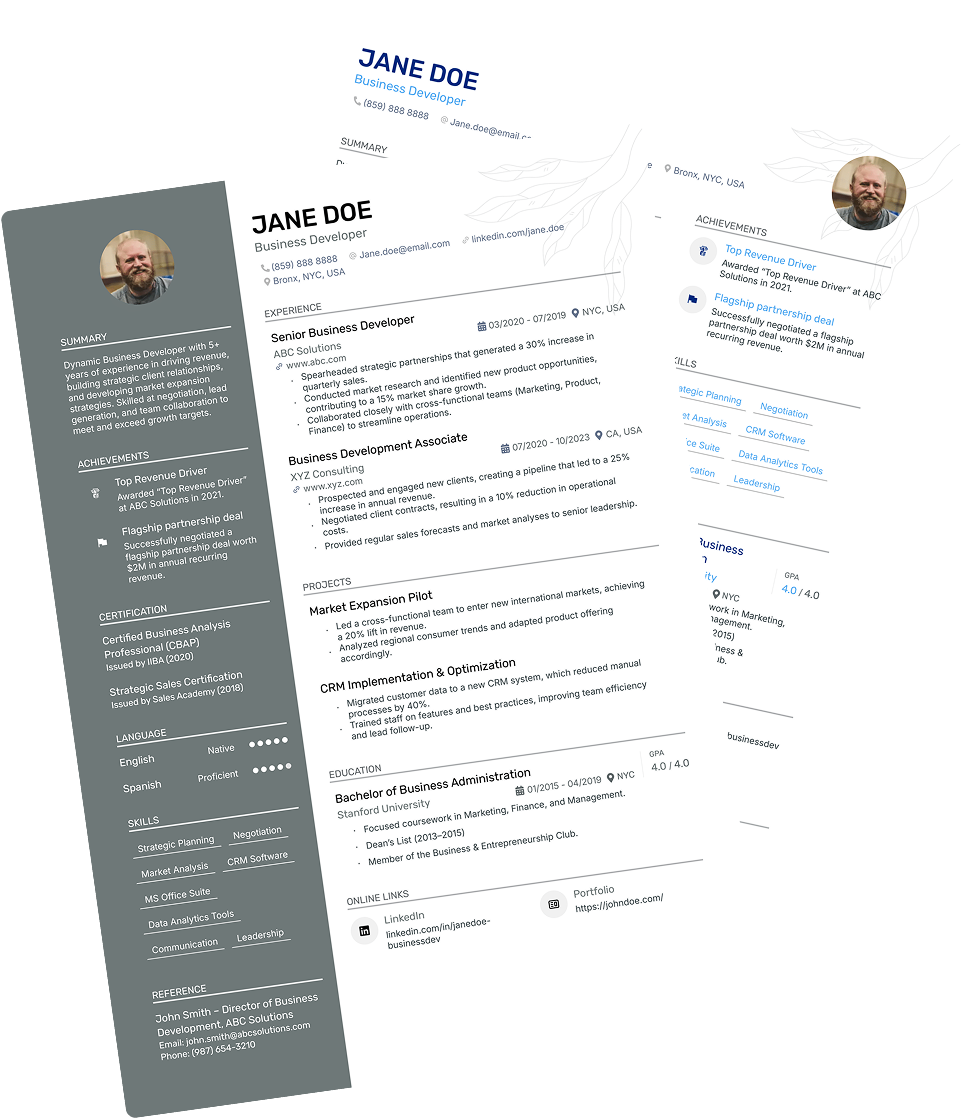 ATS-Optimized Resume Builder Interface